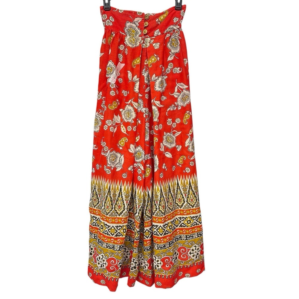 Vintage Gypsy Lounge Party Palazzo Pants Coin Buttons High Rise Size 25" Waist